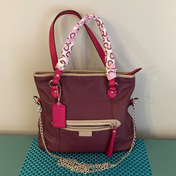 Coach Leather Purple Satchel Cross Body Bag VGUC - Picture 1 of 16